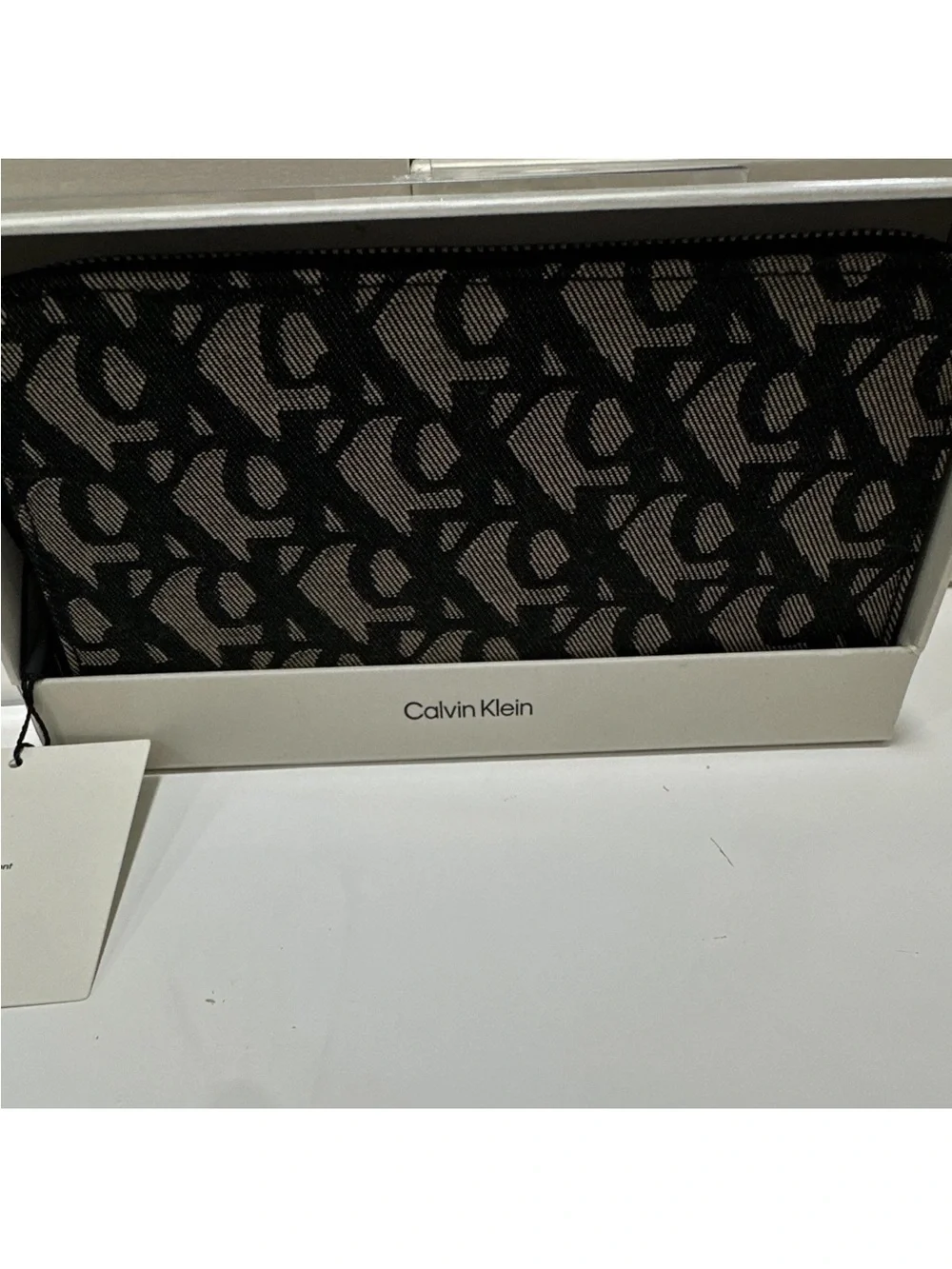 Calvin Klein Black Monogram Zip Wallet